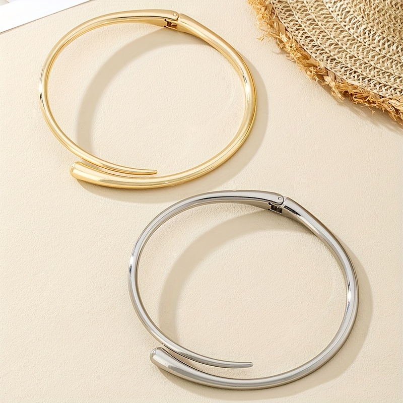 Women's Golden Tone Adjustable Ring Choker Necklace